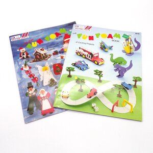 The Fun Foam Book Lot of 2 Holiday Christmas Halloween Projects Patterns Crafts